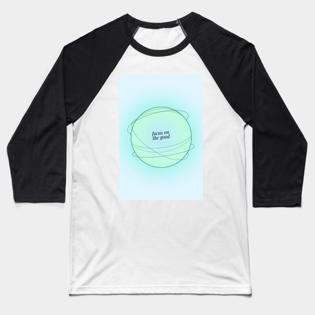 Positive Affirmation Blue Aura Energy Gradient Baseball T-Shirt by mystikwhale